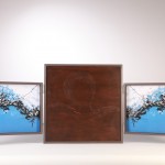 wood, copper, grafithe, photo, glass 48 x 130 x 5,5 cm / 2008