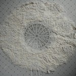 organza, felt, lace, clay, wood 180 x 150 x 3 cm / 2014