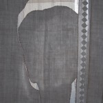 metal frame, linen table cloth, lace 174 x 70 x 70 cm / 2005