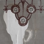 metal frame, linen table cloth, lace 174 x 70 x 70 cm / 2005