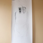 drawing on paper: charcoal 200 x 73 cm / 2002