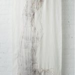 linen, bandage, wool and silk fiber, embroidery 253 x 63 x 1 cm / 2020